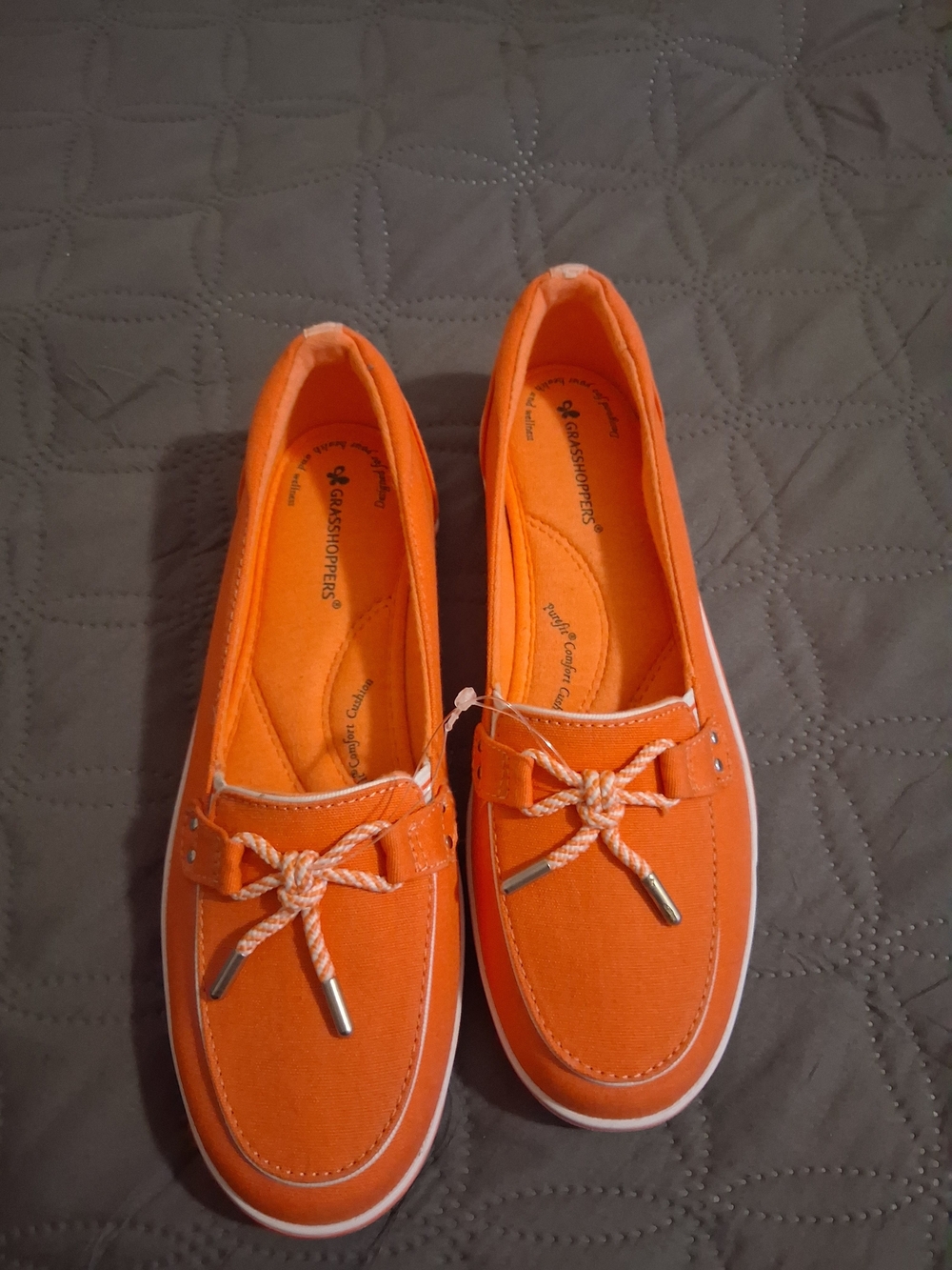 Grasshoppers Orange Canvas Boat-Style Slip-Ons